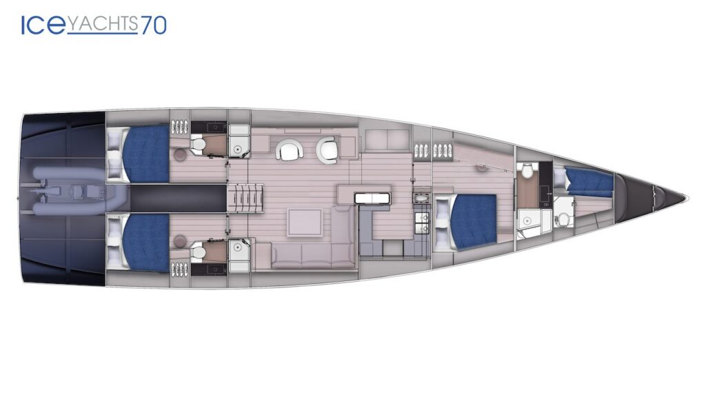 lay-out sail yacht